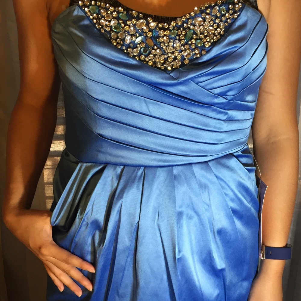 Blue Satin Dress